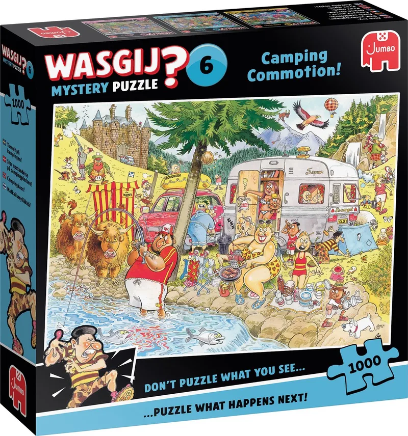 Mystery 6 - Camping Commotion! - puzzel van 1000 stukjes van Jumbo, editie Meerkleurig – doos
