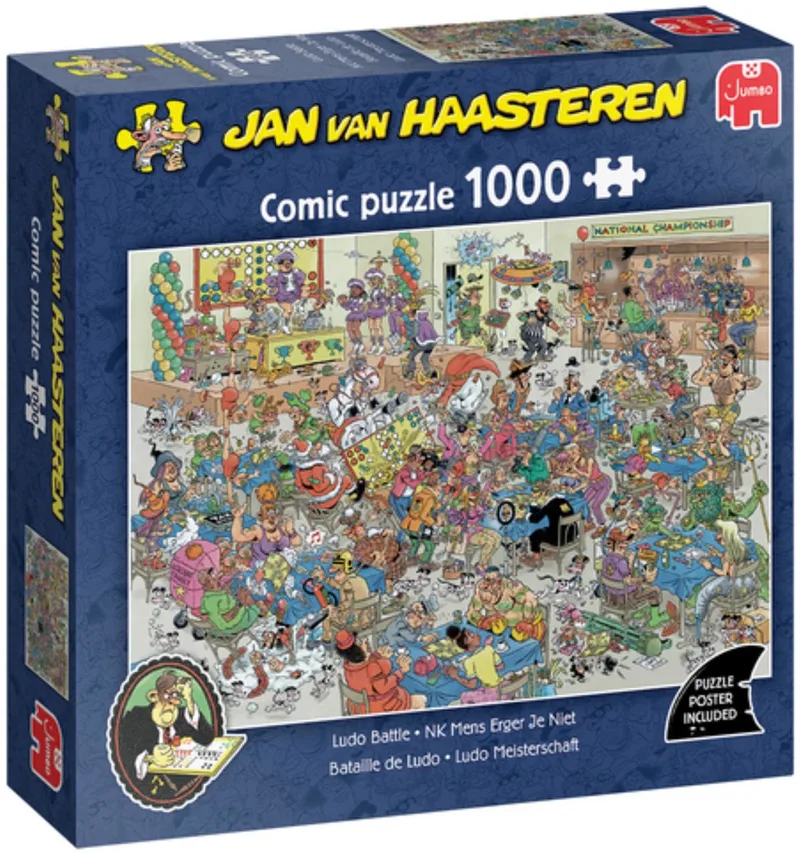 NK Mens Erger Je Niet - 1000 stukjes puzzel - Legpuzzel fra Jumbo, Flerfarvet-udgave – æske