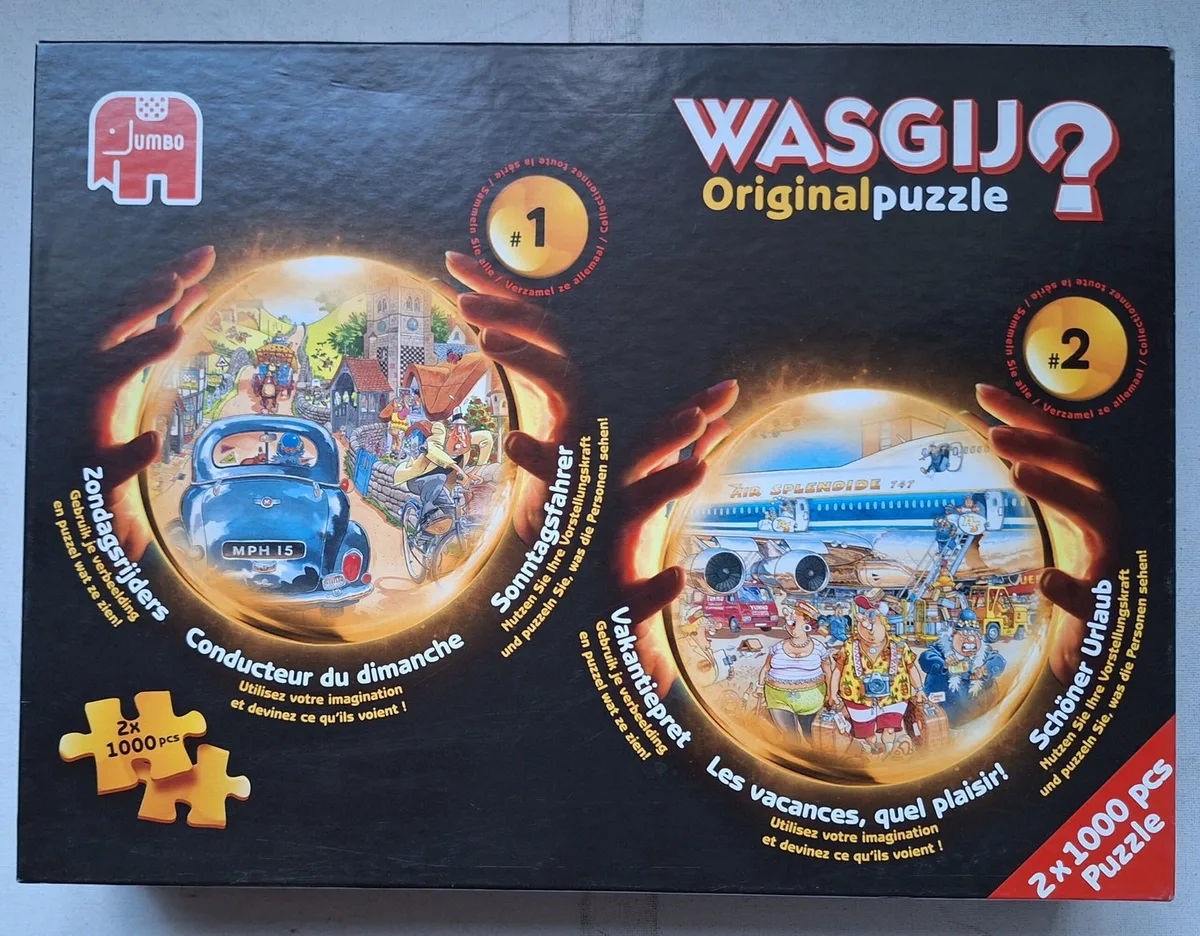 Original 1 en 2 Zondagsrijders en Vakantiepret 2x1000 stukjes fra Jumbo – æske