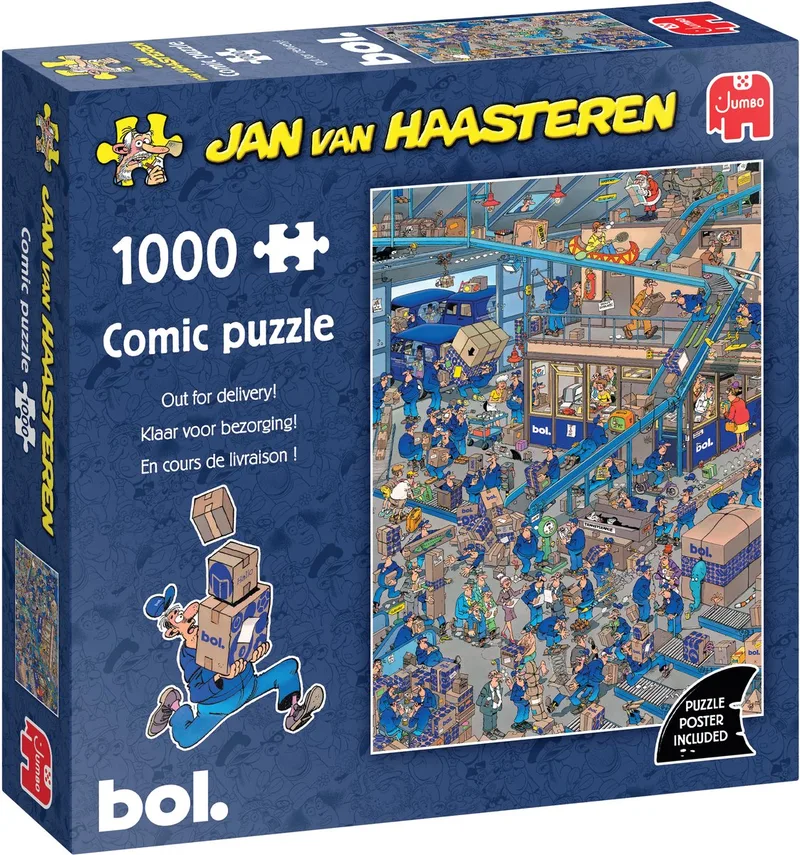 Pakketservice Bol - Puzzel 1000 stukjes - Legpuzzel van Jumbo, editie Meerkleuring – doos