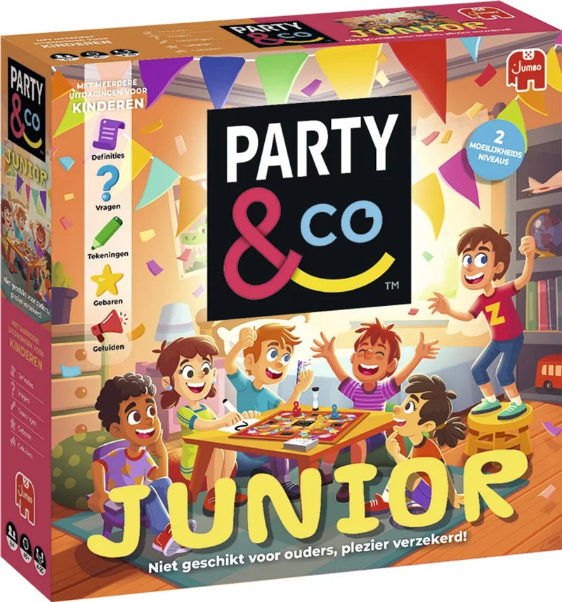 Party & Co. Junior - Bordspel voor kinderen - Vanaf 8 jaar - Actiespel - Partyspel von Jumbo – Schachtel