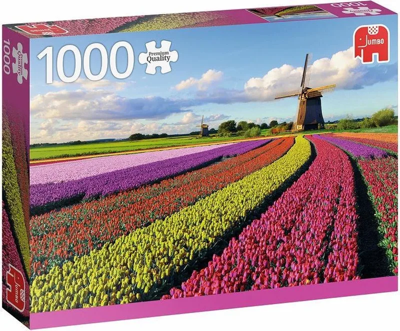 PC Field of Tulips (1000) van Jumbo, editie Roze – doos