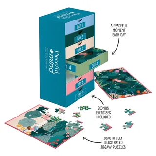 Pieceful mind - A piece of nature - Legpuzzel - 6 puzzels van 54 stukjes - Mindfulness oefening - Ontspanning cadeau - Vanaf 14 jaar de Jumbo, édition Multicolore – boîte 2 sur 2
