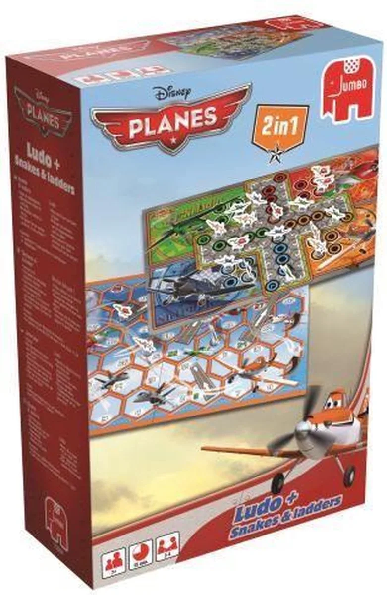Planes 2 in 1 Ludo / Snakes en Laddeers fra Jumbo – æske