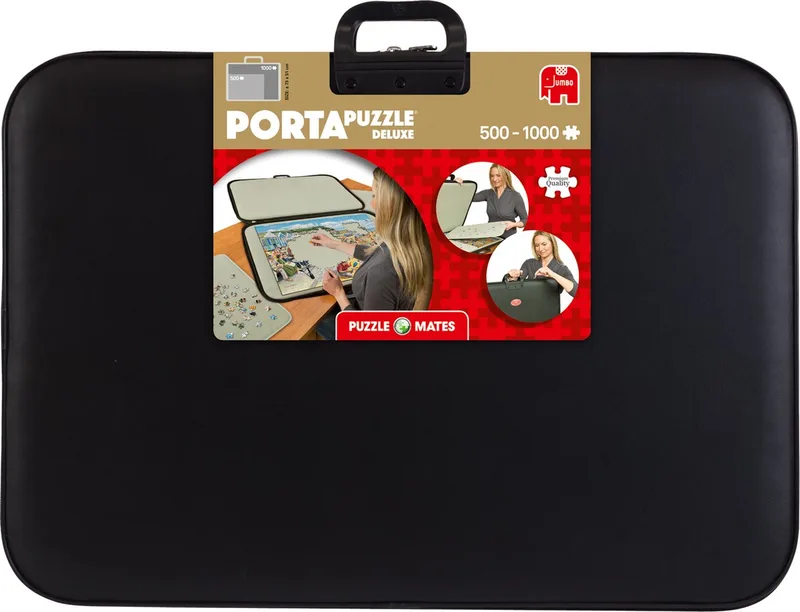 Portapuzzle Deluxe 1000 Stukjes - 82 x 63 cm - Puzzelmap - Puzzelmat von Jumbo, Ausgabe Schwarz – Schachtel