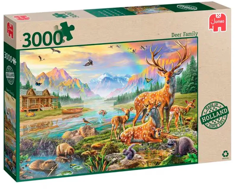 Premium Collection - Deer Family - Legpuzzel - 3000 stukjes from Jumbo, Multicolour edition – box