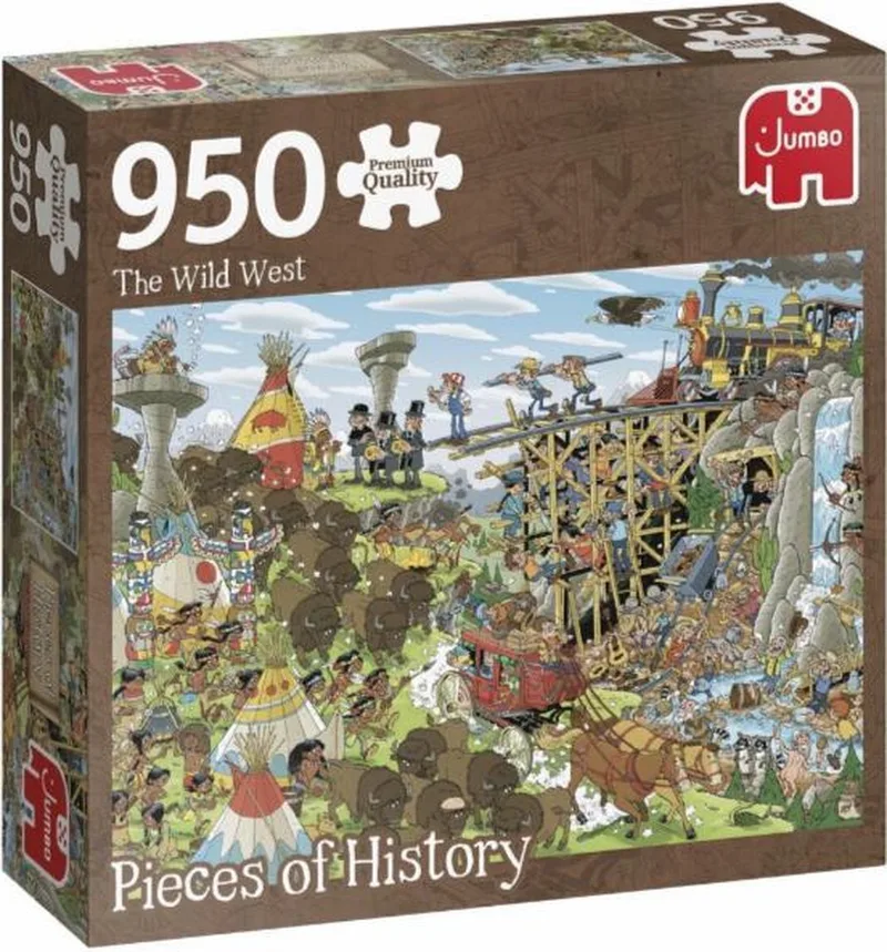 Premium Collection Puzzel Pieces of History: The Wild West - Legpuzzel - 950 stukjes de Jumbo, édition Multicolore – boîte