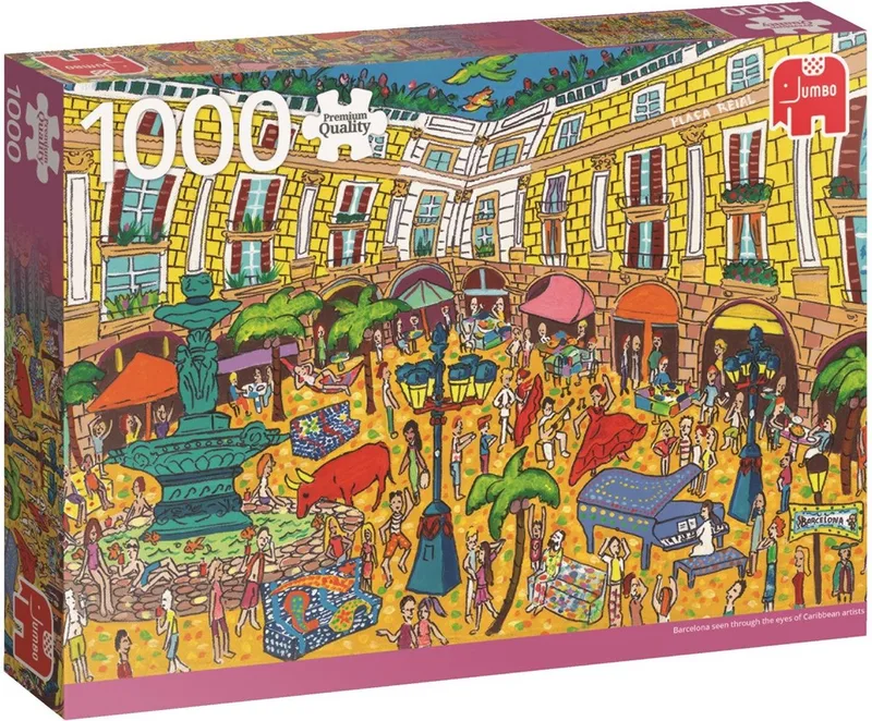Premium Collection Puzzel Plaça Reial Barcelona - Legpuzzel - 1000 stukjes van Jumbo, editie Meerkleurig – doos