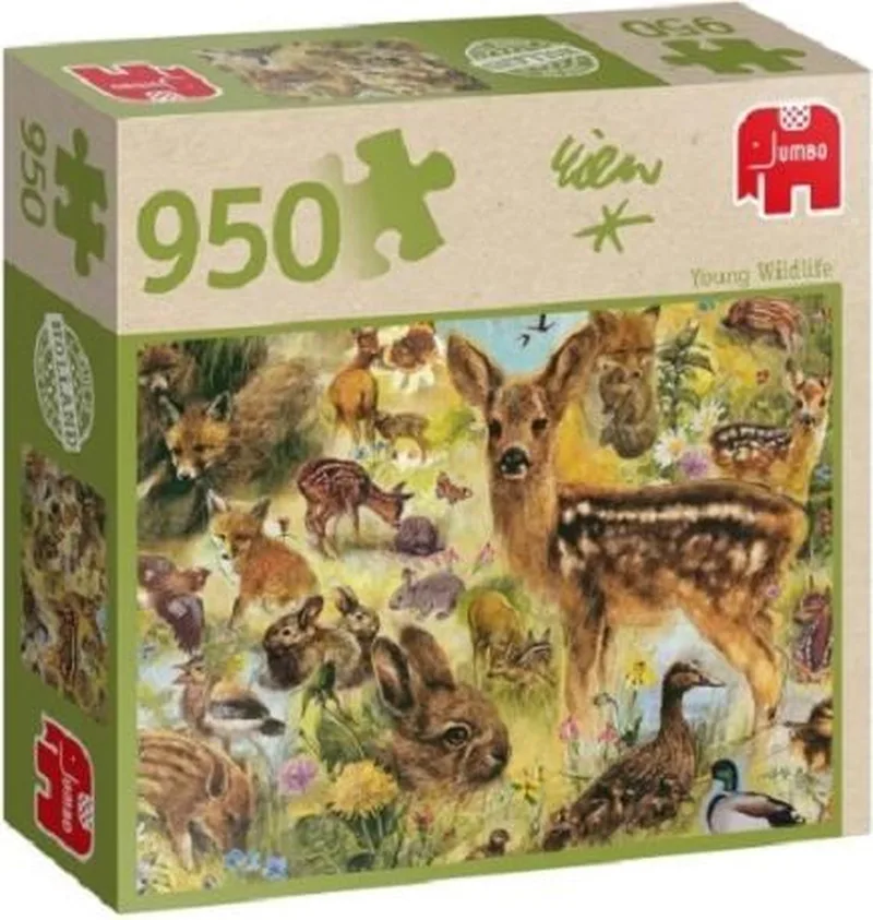 Premium Collection Puzzel Rien Poortvliet: Young Wildlife - Legpuzzel - 950 stukjes van Jumbo, editie Meerdere – doos