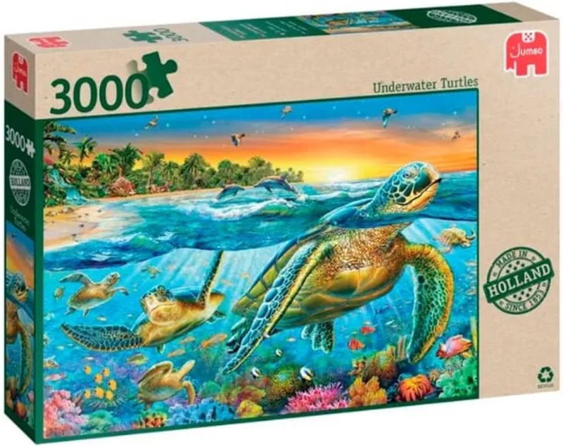 Premium Collection Puzzel underwater turtles - Legpuzzel - 3000 stukjes - schilpadden - onderwater van Jumbo, editie Meerkleurig – doos