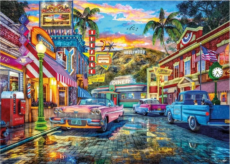 Puzzel 1950's Hollywood 1000 stukjes van Jumbo – doos