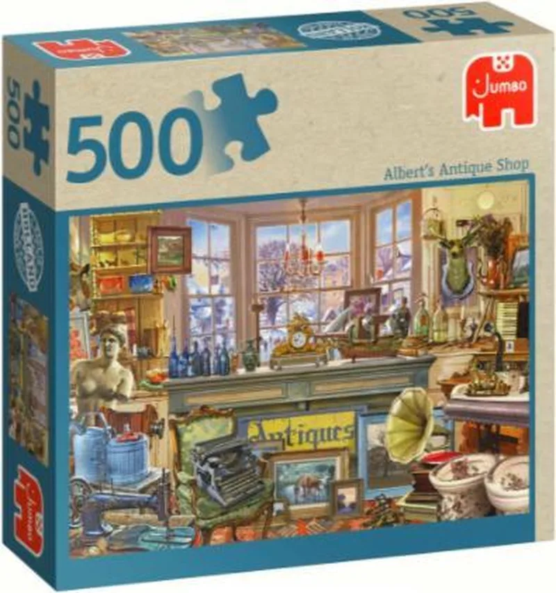 puzzel Albert's Antique Shop - winkel - 500 stukjes van Jumbo, editie Meerkleurig – doos