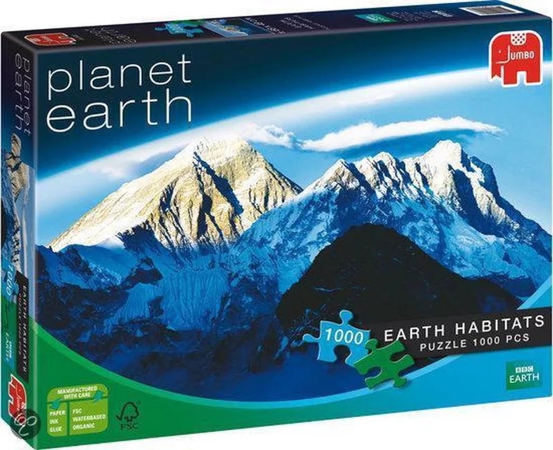 Puzzel BCC Planet Earth Habitats: Sneeuwlandschap - Legpuzzel - 1000 stukjes from Jumbo, White edition – box