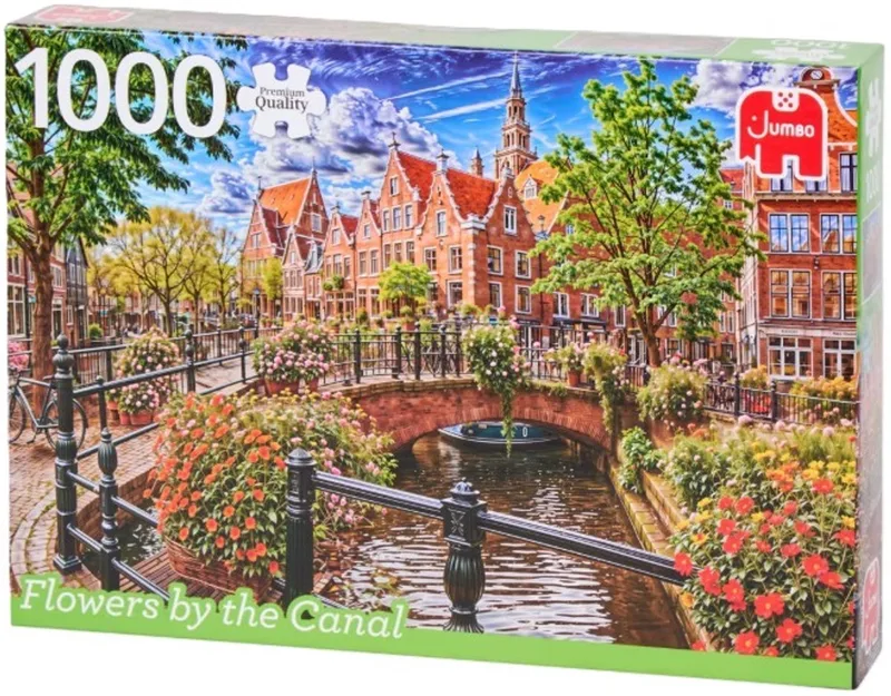 Puzzel Flowers by the Canal 1000 stukjes de Jumbo, édition Multicolore – boîte