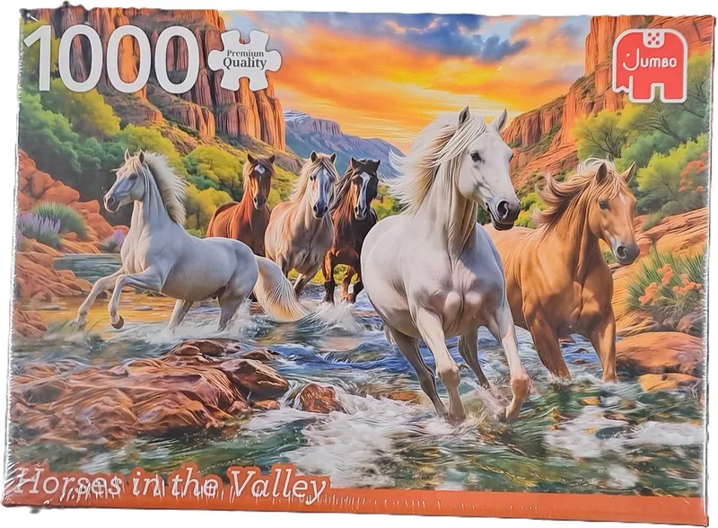 Puzzel Horses in the Valley 1000 stukjes de Jumbo, édition Multicolore – boîte