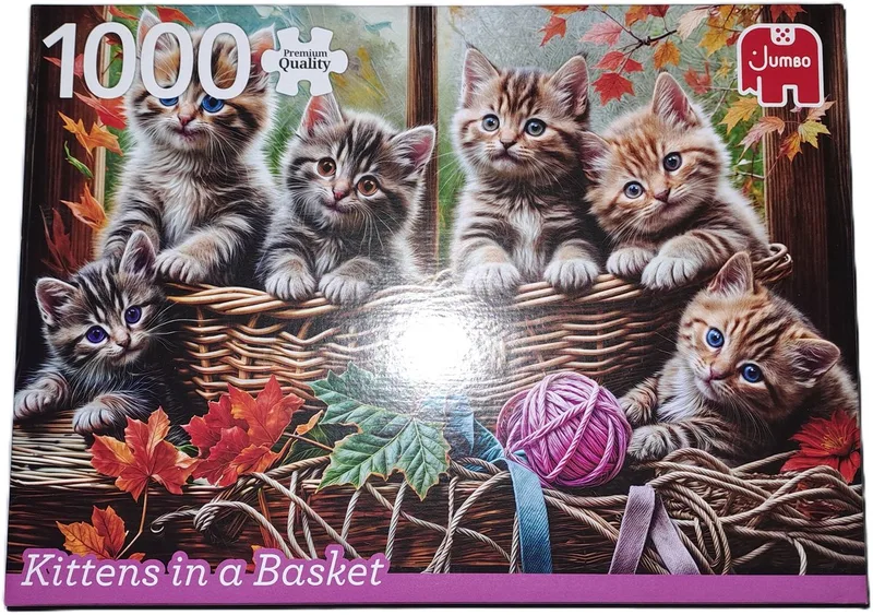 Puzzel Kittens in a Basket 1000 stukjes van Jumbo, editie Multi-coloured – doos