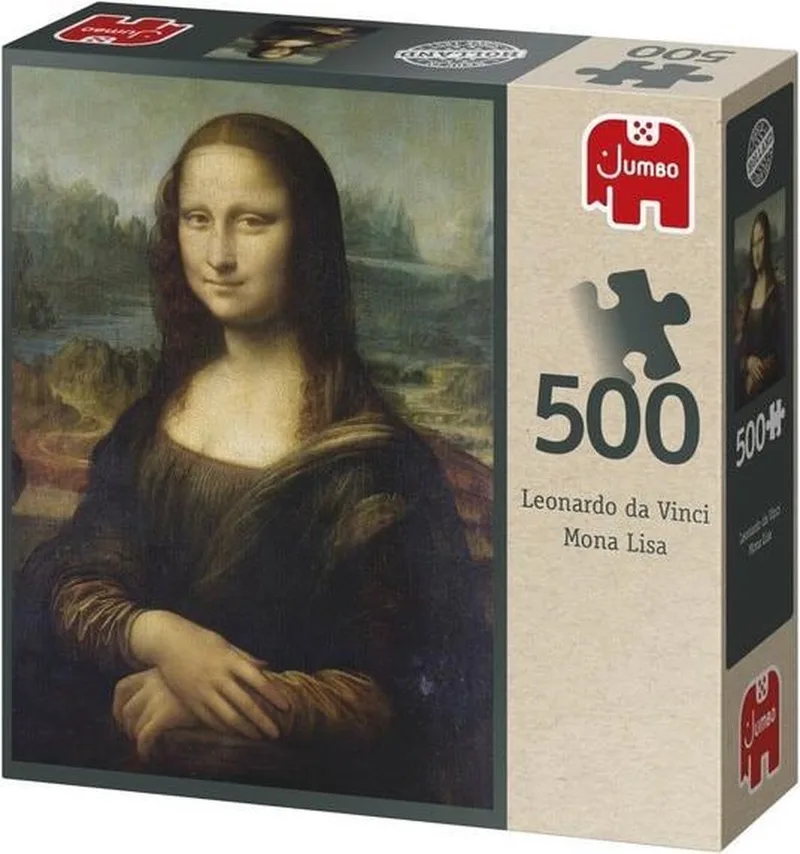 puzzel - Leonardo da Vinci Mona Lisa - 500 stukjes from Jumbo, Multicolour edition – box