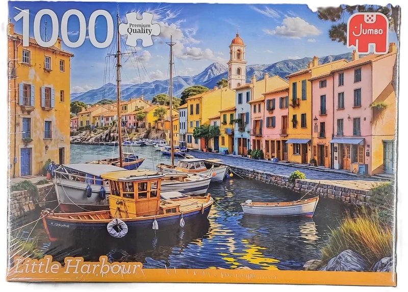 Puzzel Little Harbour 1000 stukjes van Jumbo, editie Blauw – doos