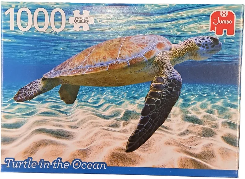 puzzel Turtle in the Ocean 1000 stukjes van Jumbo, editie Blauw – doos