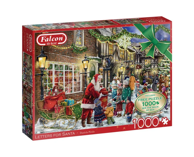 Puzzle Briefe für Santa, 2x1000 Teile Puzzle, 1000 Puzzleteile, Made in Europa from Jumbo, Multicolour edition – box
