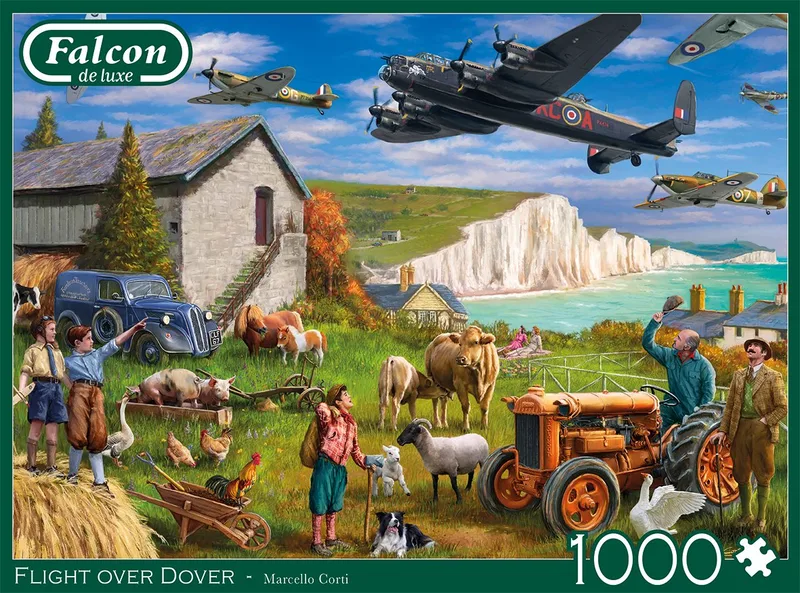 Puzzle Flug über Dover 1000 Teile Puzzle, 1000 Puzzleteile, Made in Europe de Jumbo, édition Multicolore – boîte 3 sur 3