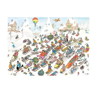 Puzzle JAN VAN HAASTEREN - DESCENTE EFFRENÉE DE LA MONTAGNE (1000 PIECES) - 1000 pièces de Jumbo – boîte 1 sur 2