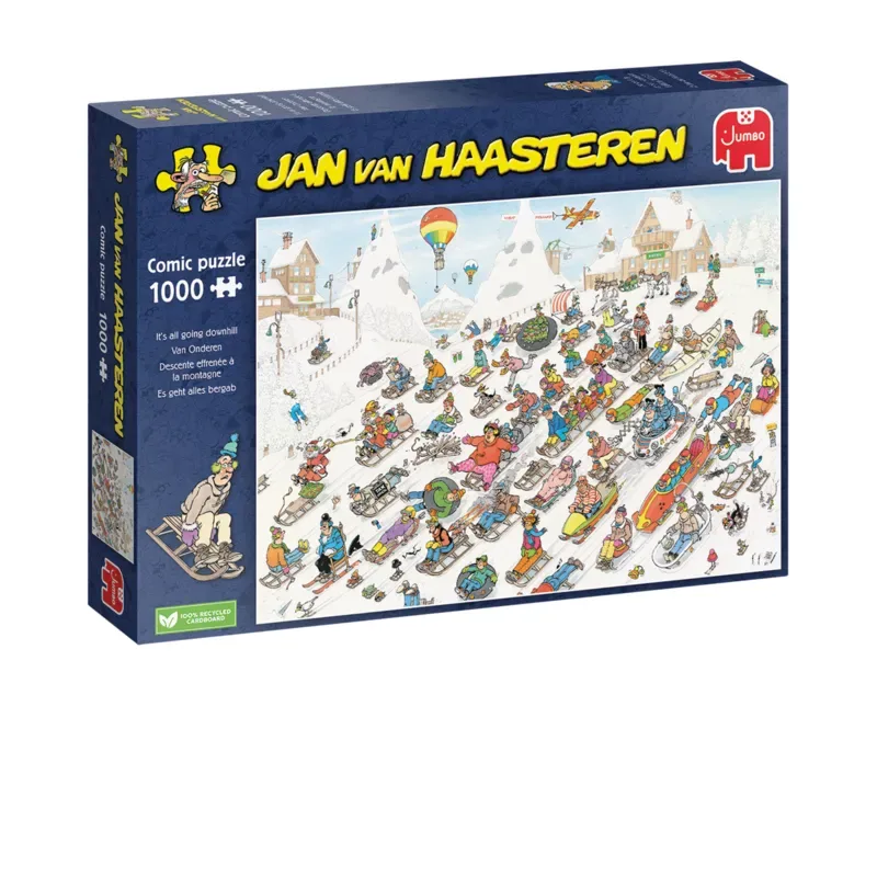 Puzzle JAN VAN HAASTEREN - DESCENTE EFFRENÉE DE LA MONTAGNE (1000 PIECES) - 1000 pièces de Jumbo – boîte 2 sur 2