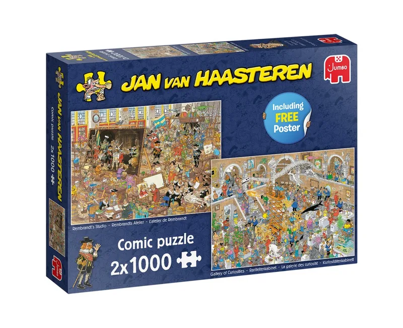 Puzzle Jan van Haasteren - Ein Ausflug ins Museum 2x1000 Teile Puzzle, 1000 Puzzleteile von Jumbo, Ausgabe Mehrfarbig – Schachtel