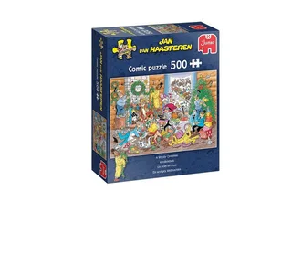 Puzzle Jan van Haasteren Ein wolliges Weihnachten 500 Teile Puzzle, 500 Puzzleteile von Jumbo, Ausgabe Mehrfarbig – Schachtel 1 von 2