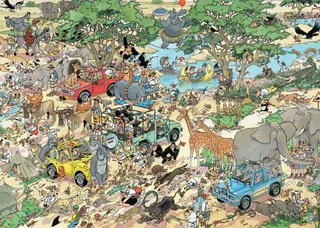 Puzzle Jan van Haasteren, Safari & Der Sturm, 2x1000 Teile Puzzle, 1000 Puzzleteile de Jumbo, édition Multicolore – boîte 2 sur 3