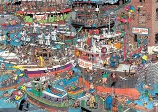 Puzzle Jan van Haasteren, SAIL Amsterdam, 1000 Teile Puzzle, 1000 Puzzleteile van Jumbo, editie Meerkleurig – doos 2 van 4