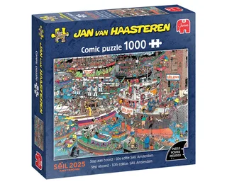 Puzzle Jan van Haasteren, SAIL Amsterdam, 1000 Teile Puzzle, 1000 Puzzleteile van Jumbo, editie Meerkleurig – doos 1 van 4