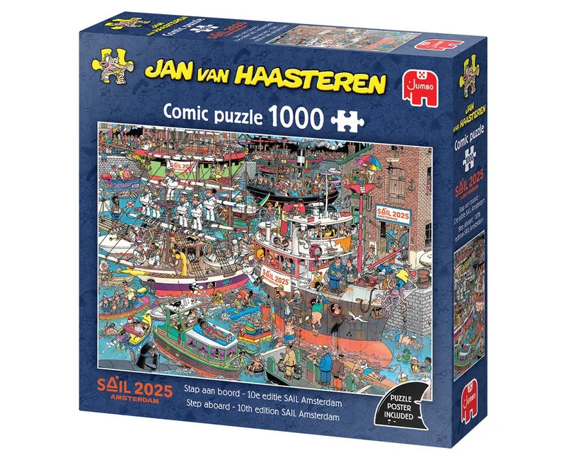 Puzzle Jan van Haasteren, SAIL Amsterdam, 1000 Teile Puzzle, 1000 Puzzleteile van Jumbo, editie Meerkleurig – doos 3 van 4
