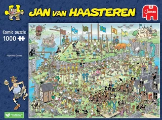Puzzle Jumbo 20069 Jan van Haasteren Highland Games 1000 Teile Puzzle, 1000 Puzzleteile de Jumbo, édition Multicolore – boîte 4 sur 4