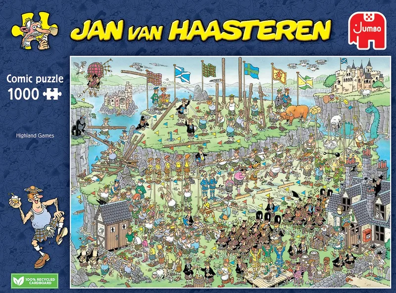 Puzzle Jumbo 20069 Jan van Haasteren Highland Games 1000 Teile Puzzle, 1000 Puzzleteile de Jumbo, édition Multicolore – boîte 4 sur 4