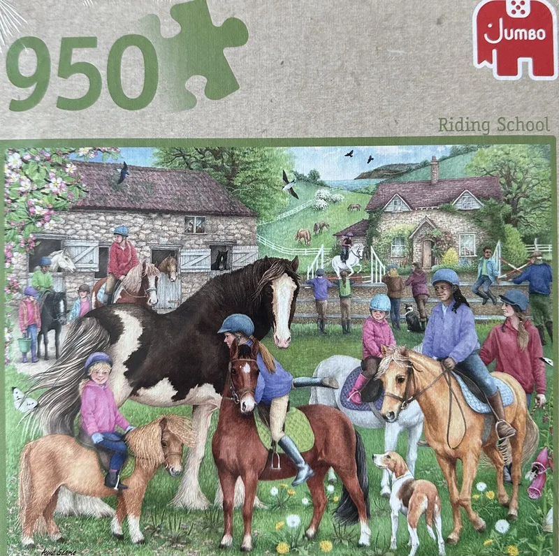 Puzzle riding school 950 stukjes jumbo puzzel de manage paarden van Jumbo, editie Meerkleurig – doos