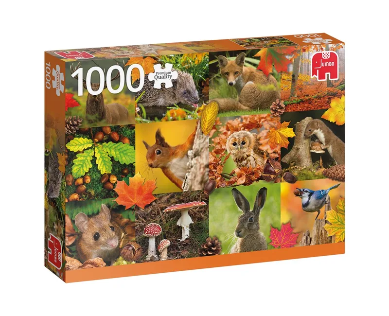 Puzzle Tiere im Herbst 1000 Teile Puzzle, 1000 Puzzleteile, Made in Europe from Jumbo, Multicolour edition – box