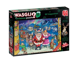 Puzzle Wasgij Christmas 17 - Elf Inspection! - 2x 1000 Teile Puzzle, 1000 Puzzleteile, Made in Europe from Jumbo, Multicolour edition – box 1 of 2