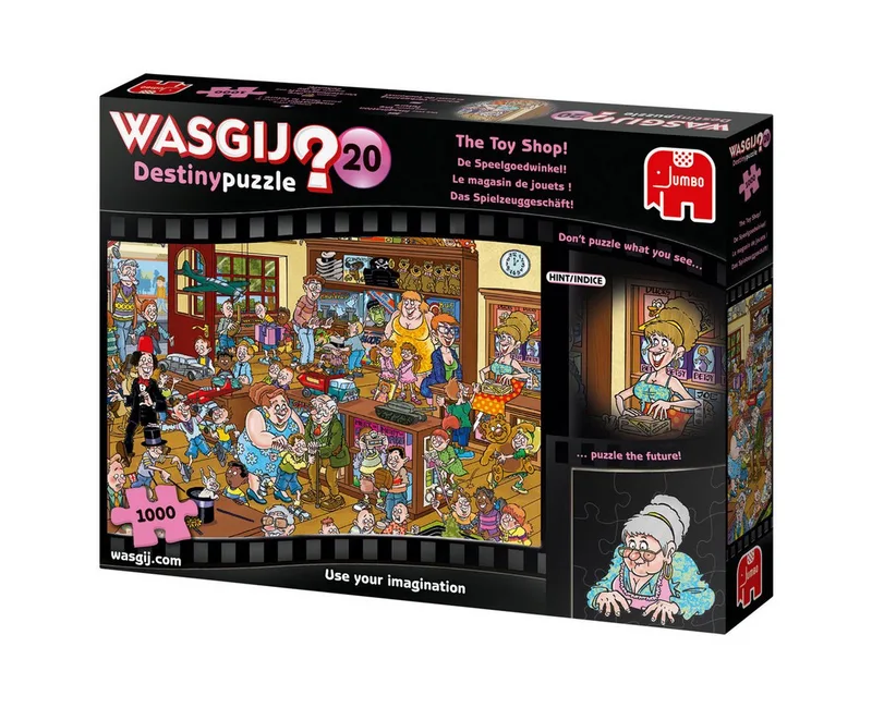 Puzzle Wasgij Destiny 20 Das Spielzeuggeschäft! 1000 Teile Puzzle, 1000 Puzzleteile, Made in Europe fra Jumbo, Flerfarvet-udgave – æske 2 af 2