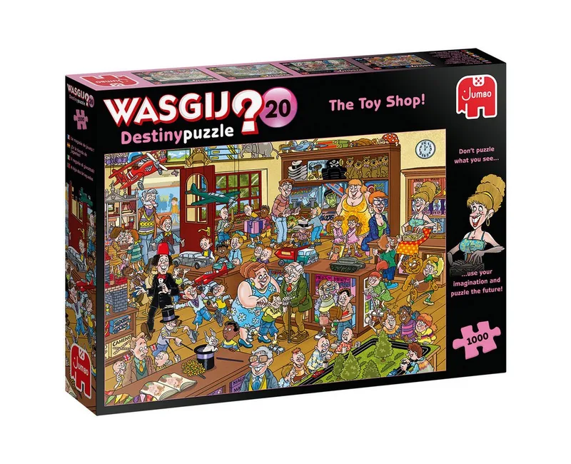 Puzzle Wasgij Destiny 20 Das Spielzeuggeschäft! 1000 Teile Puzzle, 1000 Puzzleteile, Made in Europe fra Jumbo, Flerfarvet-udgave – æske 1 af 2