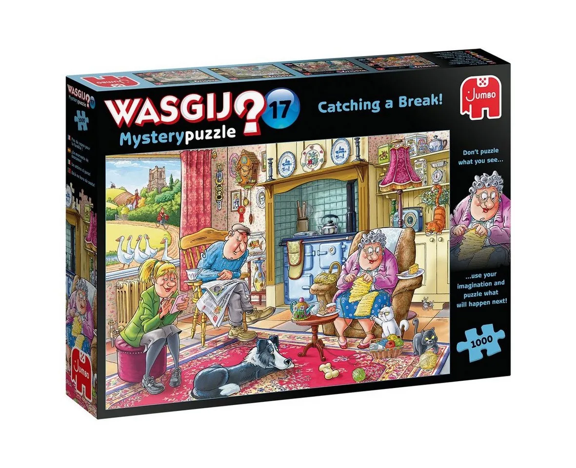 Puzzle Wasgij Mystery 17 Friede, Freude, Eierkuchen 1000 Teile Puzzle, 1000 Puzzleteile, Made in Europe von Jumbo, Ausgabe Mehrfarbig – Schachtel