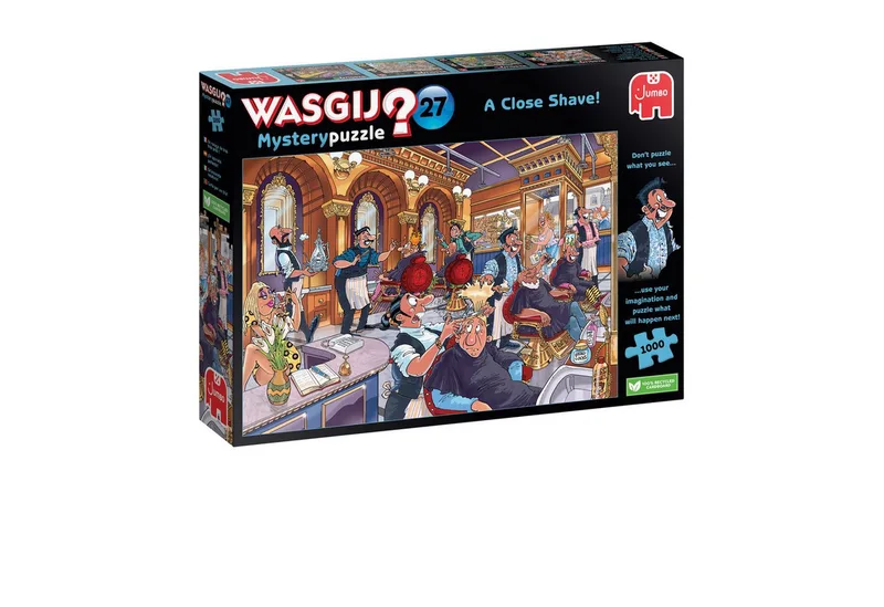 Puzzle Wasgij Mystery 27 um Haaresbreite 1000 Teile Puzzle, 1000 Puzzleteile, Made in Europe från Jumbo, utgåva Flerfärgad – kartong