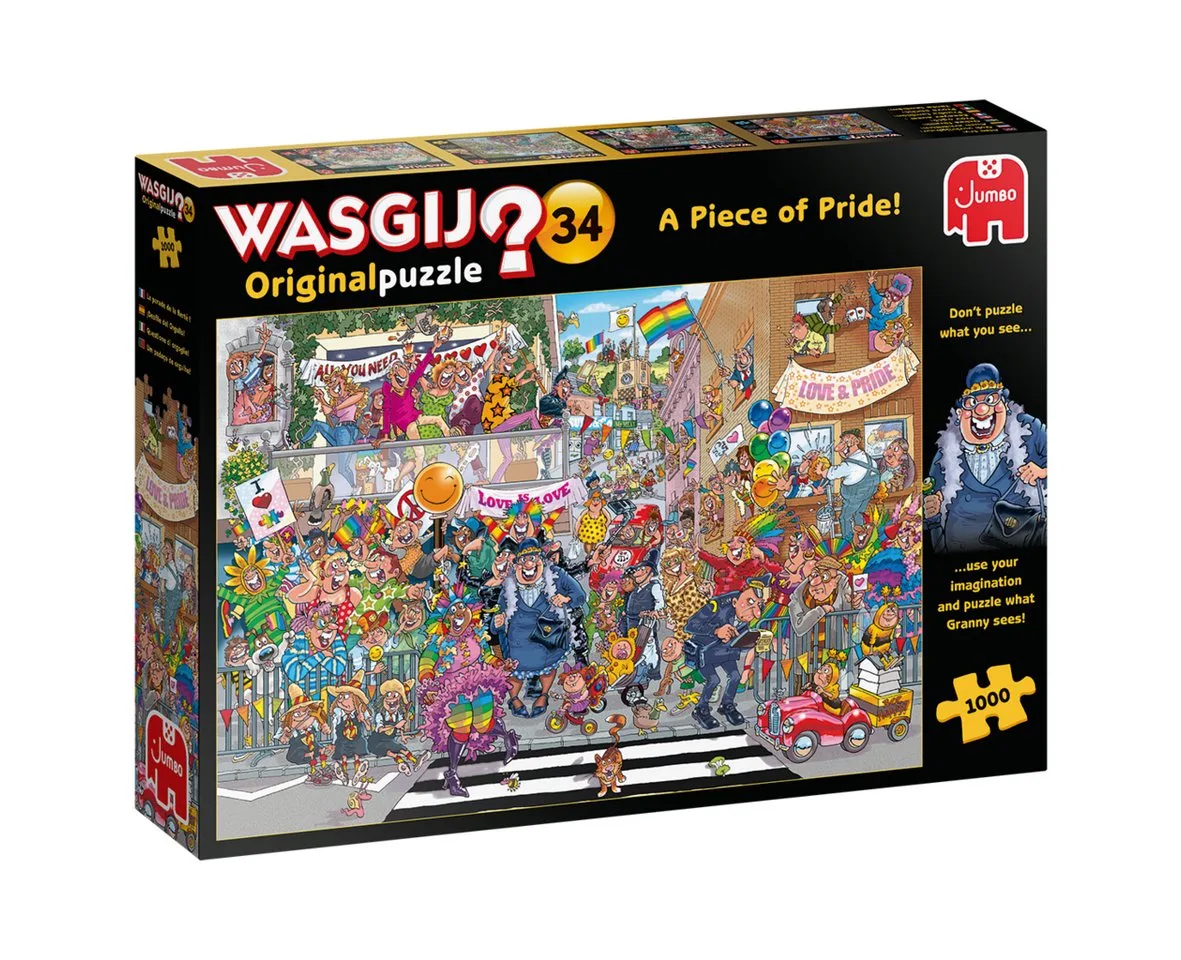 Puzzle Wasgij Original 34 Ein Stückchen Pride 1000 Teile Puzzle, 1000 Puzzleteile, Made in Europe von Jumbo, Ausgabe Mehrfarbig – Schachtel