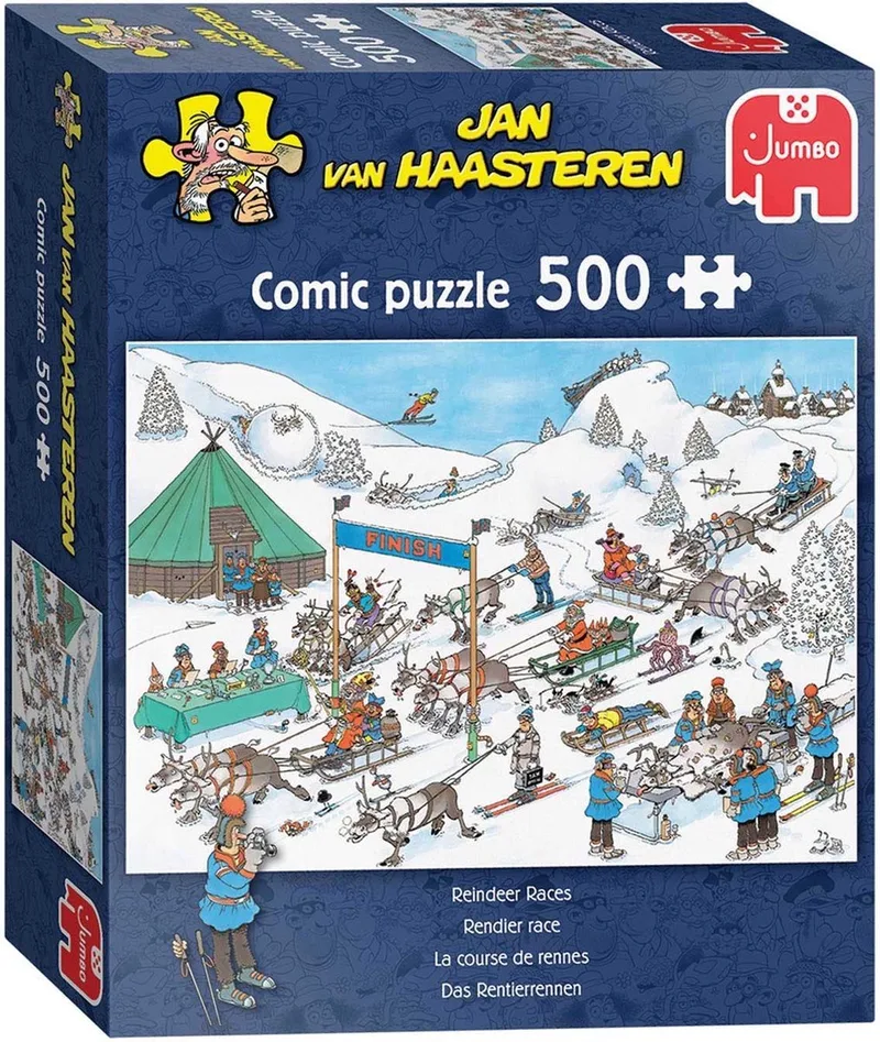Rendier Race - 500 stukjes puzzel van Jumbo, editie Meerkleurig – doos
