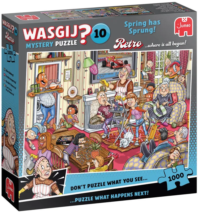 Retro Mystery 10 - De Voorjaars-schoonmaak! - 1000 stukjes puzzel - Legpuzzel voor volwassenen van Jumbo, editie Meerkleurig – doos