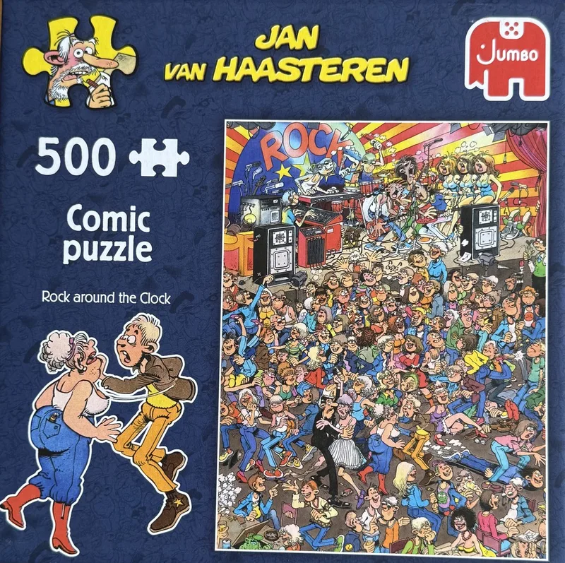 Rock around the clock comic puzzle Jan van Haasteren jumbo puzzel 500 stukjes van Jumbo, editie Meerkleurig – doos