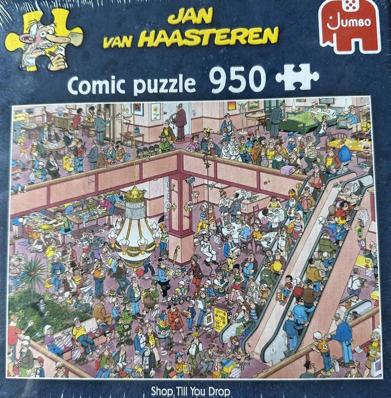 shop till you drop winkelen tot je erbij neervalt Comic puzzle jumbo 950 stukjes puzzel from Jumbo, Multicolour edition – box