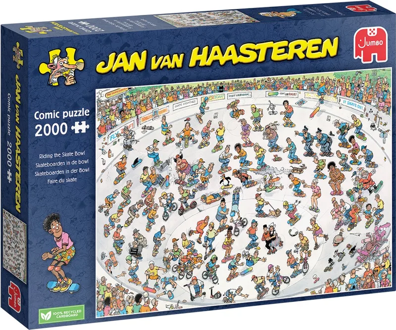 Skateboarden in de bowl - 2000 stukjes puzzel - Legpuzzel de Jumbo, édition Multicolore – boîte