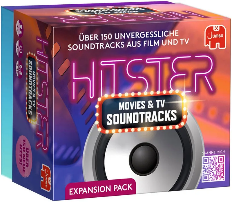 Spiel Hitster Movies&TV Soundtracks, Familienspiel fra Jumbo, Bunt-udgave – æske