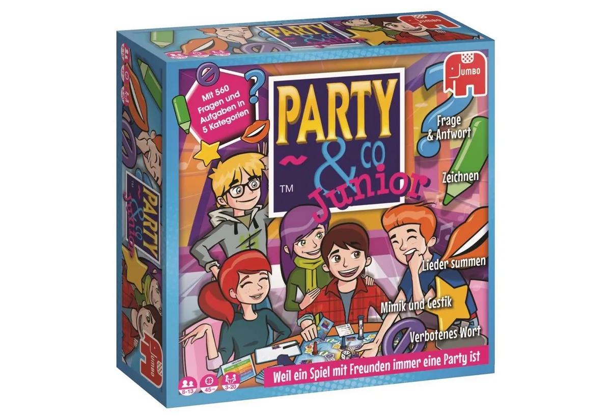 Spiel Jumbo Spiele 17793 Party & Co Junior, Kinderspiel, JUMBO 17793 Party & Co Junior, Kinderspiel, Made in Europe von Jumbo, Ausgabe Mehrfarbig – Schachtel